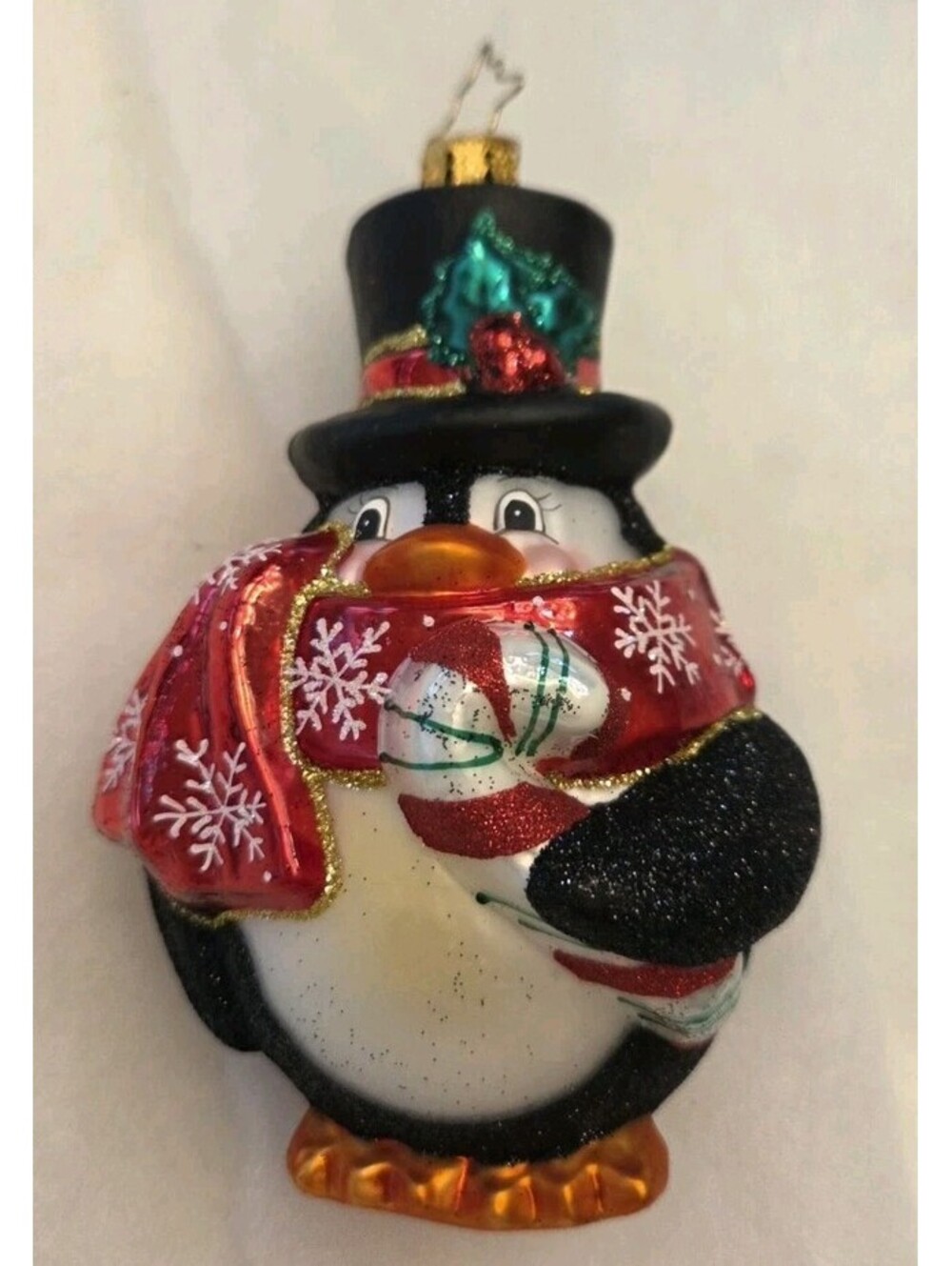 Christopher Radko Flightless Yet Fashionable Penquin Glass Ornament